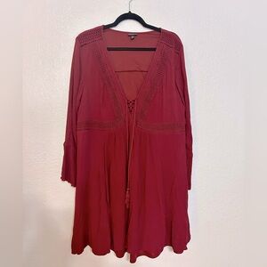Torrid Crepe Burgundy Dress. Torrid Size 1. EUC.